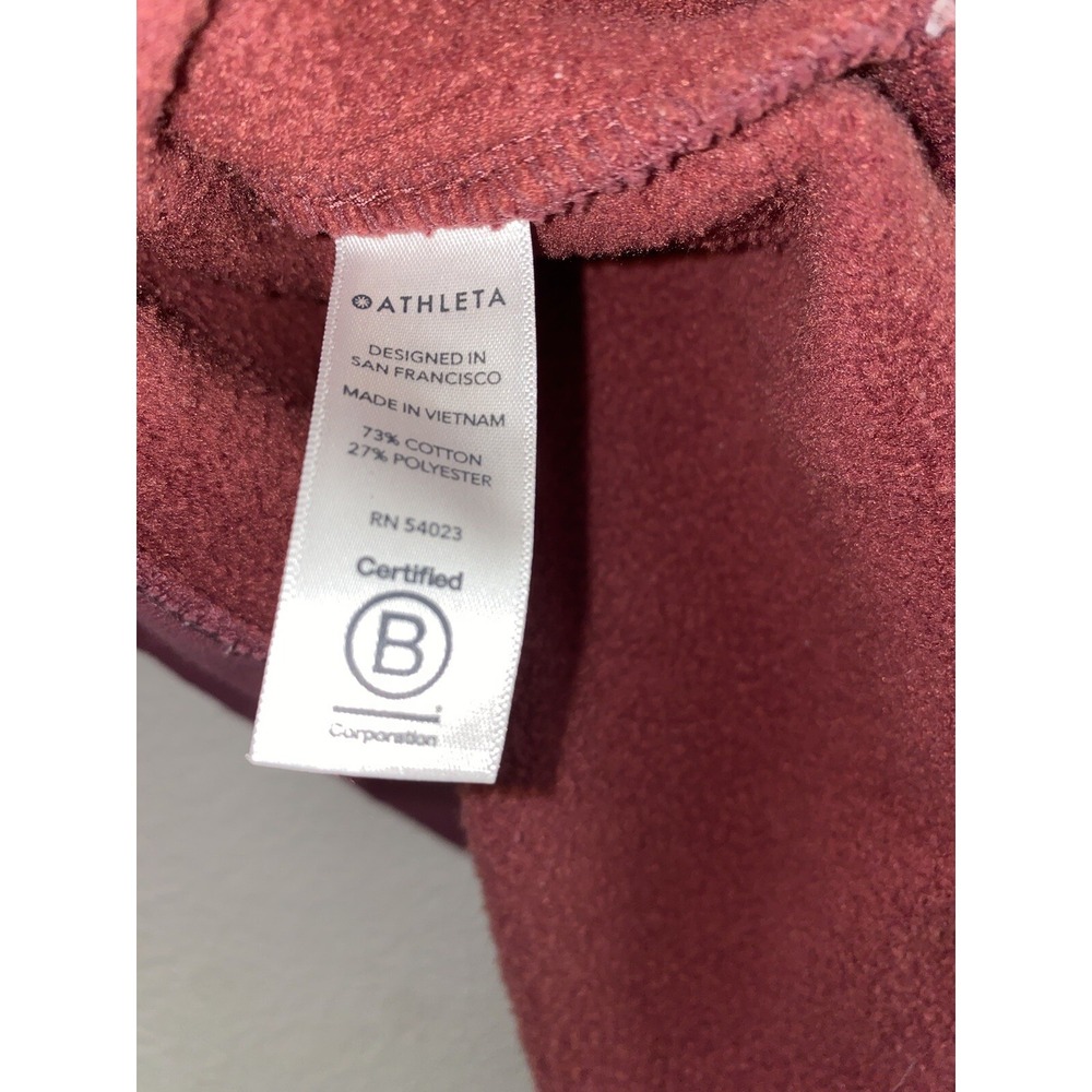 Athleta 24/7 Funnel Neck Pullover Sweatshirt Size Small Maple Red - Picture 8 of 8